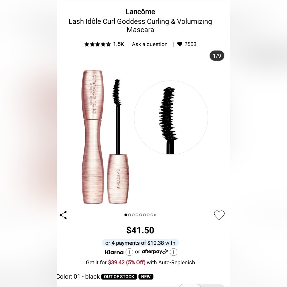 Lancôme Lash Idôle Curl Goddess Mascara - Black